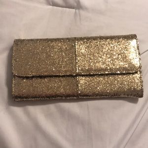 NWOT City Lights Clutch in Gold Glitter